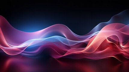 This mesmerizing abstract digital art depicts a red and blue wave on a black background. The wave is smooth and flowing, and it appears to be suspended in mid-air.
