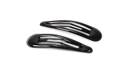 Black hair clips on isolated white background