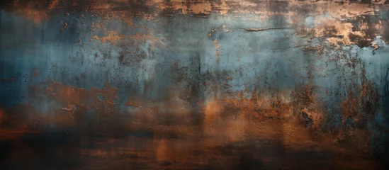 Fotobehang Rusty metal background. Grunge texture with scratches and cracks © nahij