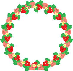 赤とピンクのいちごフレーム＿円・リース