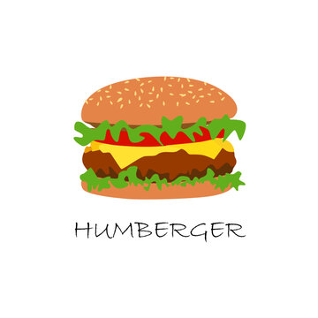 Hamberger illustration design in white background