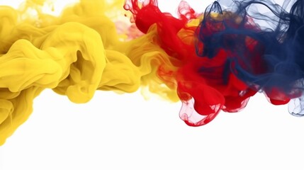 yellow navy blue and red smoke background AI generative
