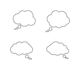 Dream cloud icon. Think bubble icon vector isolated on white background.