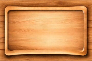 Wooden tray isolated on transparent background, png. Wooden board