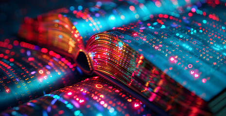 A journal book made entirely by strings of code and binary data