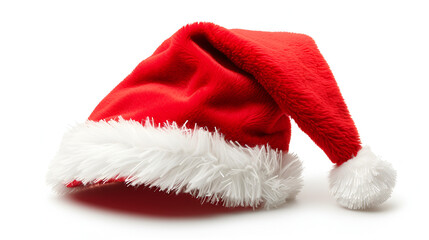 Christmas Santa Claus Hat. New Year Red Hat Isolated on white background. generative ai