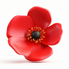 3d render icon of poppy cartoon isolated generated AI