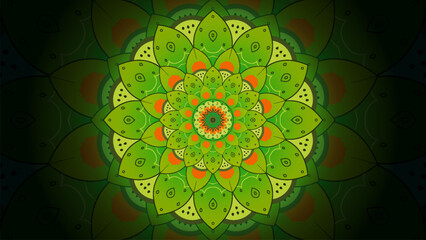 green floral mandala pattern on beautiful background