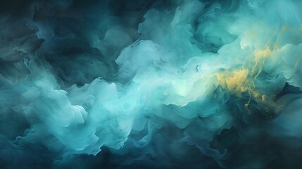 mesmerizing abstract painting depicts colorful clouds in a blue sky. The clouds are rendered in a variety of brushstrokes, from thick and expressive to thin and delicate.