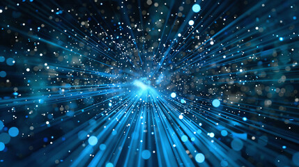 Future technology big data 3D background. Network data particles concept illustration