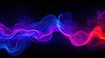 Abstract Background with Transparent Smooth Waves Curves Shiny Professional Lighting and Cinematic...