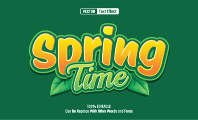 Springtime Editable Vector Text Effect.