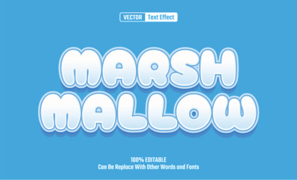 Marshmallow Editable Vector Text Effect.