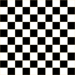 Black and white seamless chess pattern of the square theme. Simple flat geometric. Decorative vector illustration design.