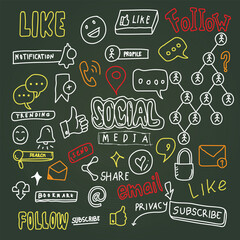 hand drawn premium social media doodles