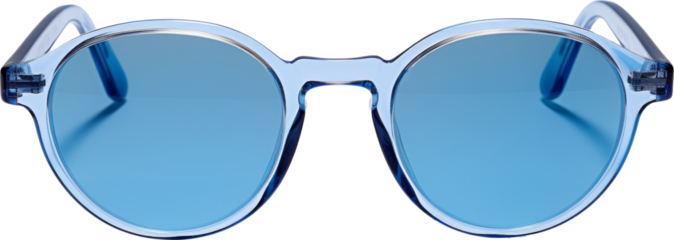 blue glasses isolated on white or transparent background,transparency