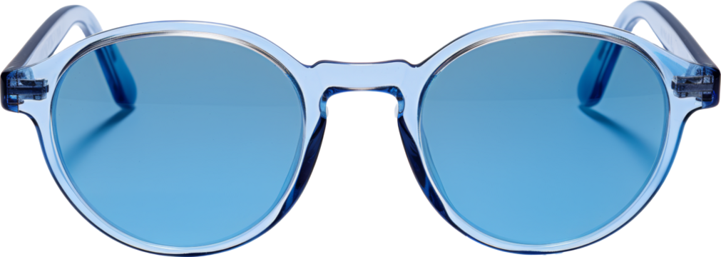 blue glasses isolated on white or transparent background,transparency