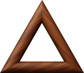 wooden triangle tag or sign isolated on white or transparent background,transparency