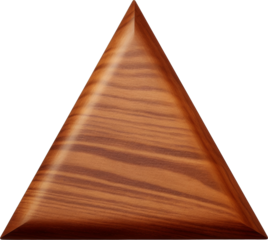 wooden triangle tag or sign isolated on white or transparent background,transparency 