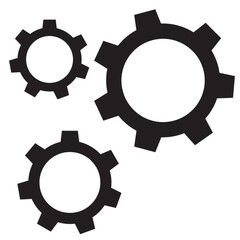 Gear vector logo icon template. Machine, progress, teamwork