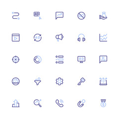 Online Business Marketing Duoline 2d Icon. Editable stroke. Pixel Perfect at 32x32