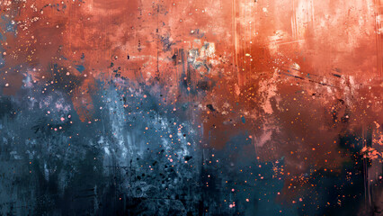Abstract red and blue paint splatter texture