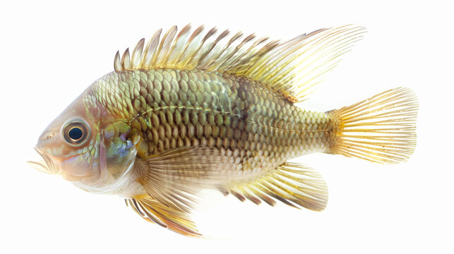 Tilapia fish image, isolated transparent background, PNG file, AI Generated Images
