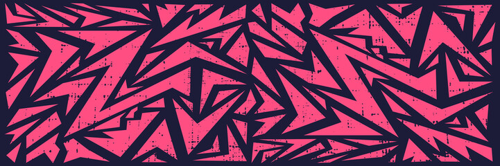 Geometric abstract pattern design in pink and black color. Sports vector backgrounds. Suitable for backdrop, poster and cover template.