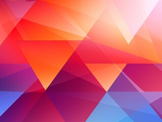 Abstract Colored Flat Triangles Background. Generative AI