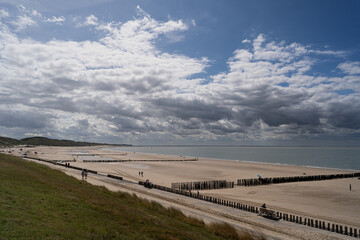 The beach along the North Sea in Zoutelande, The Netherlands.