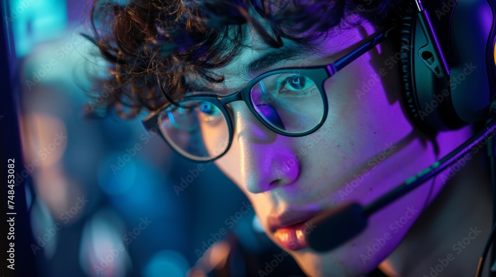 Aufkleber the intense gaze of a player focusing on their opponents moves as they strategize their next move in
