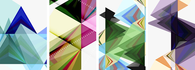 Triangle blend geometric concept poster designs for wallpaper, business card, cover, poster, banner, brochure, header, website