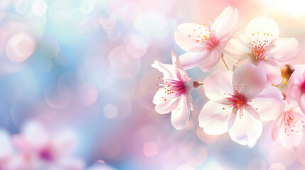 Beautiful cherry blossoms in full bloom with a soft-focus background, symbolizing spring and renewal.