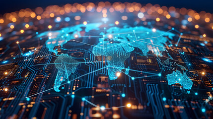 Active world trade, world market. Global electronics market