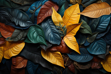 Colored Leaves Background Set