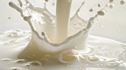 Splash of milk on a white background