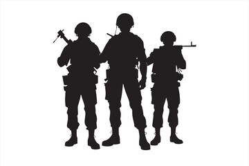 silhouettes of soldiers