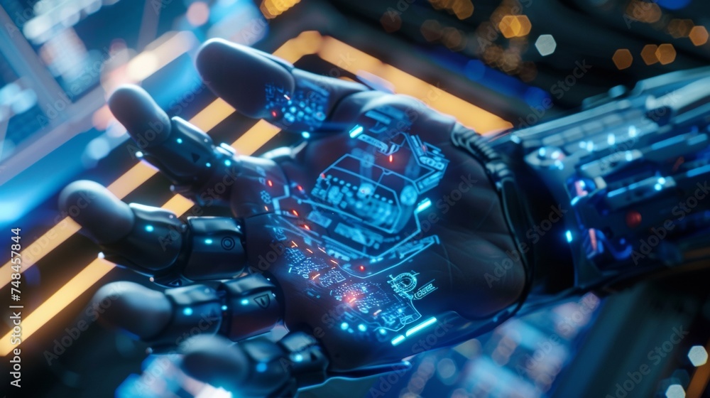 Aufkleber closeup of a hand holding a controller with fingers poised to exee precise and lightningfast movemen