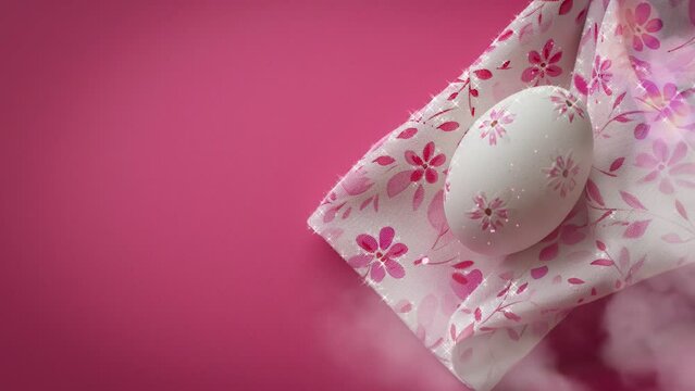 copy space of easter egg on a napkin