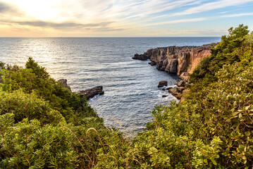 Sandanbeki Rock Cliff on Pacific coast in Shirahama Town in Wakayama prefecture Japan
