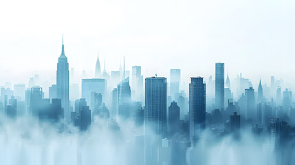 Naklejka premium modern blue metropolitan cityscape