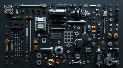 Fototapeta premium New age of automotive parts and panel design. automotive design and engineering. Black background