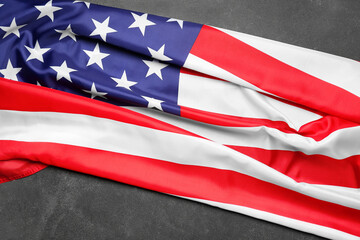 USA flag on dark background. Memorial Day celebration
