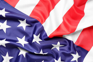 USA flag as background, closeup. Memorial Day celebration