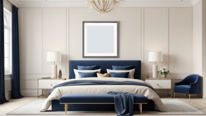 Elegant bedroom interior template design