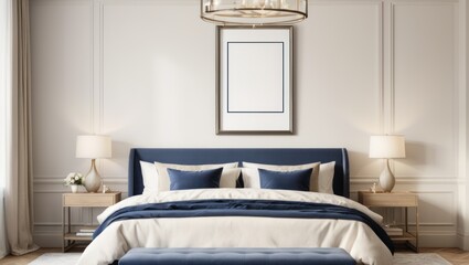 Elegant bedroom interior template design