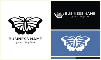 hand drawn butterfly logo template