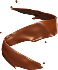 3D chocolate splash ribbon