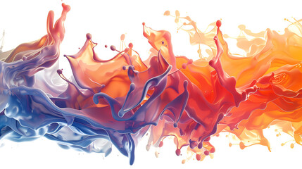 Abstract art with wavey lines in a chaotic dynamic pattern and vibrant colors on a minimalist white background,Colorful watercolor background paint, color, watercolor, splash, art, texture, design
