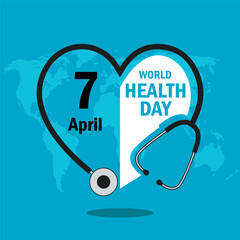 World Health Day with globe and stethoscope design. vector illustration. EPS 10